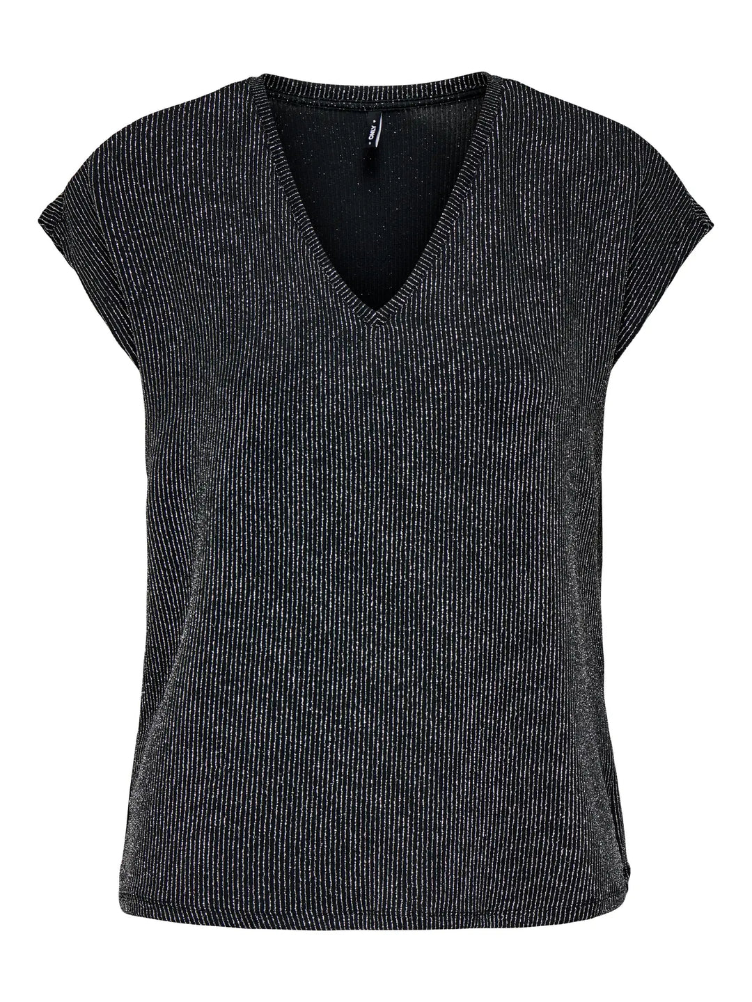 ONLY Silver Stripe Glitter S/S Top