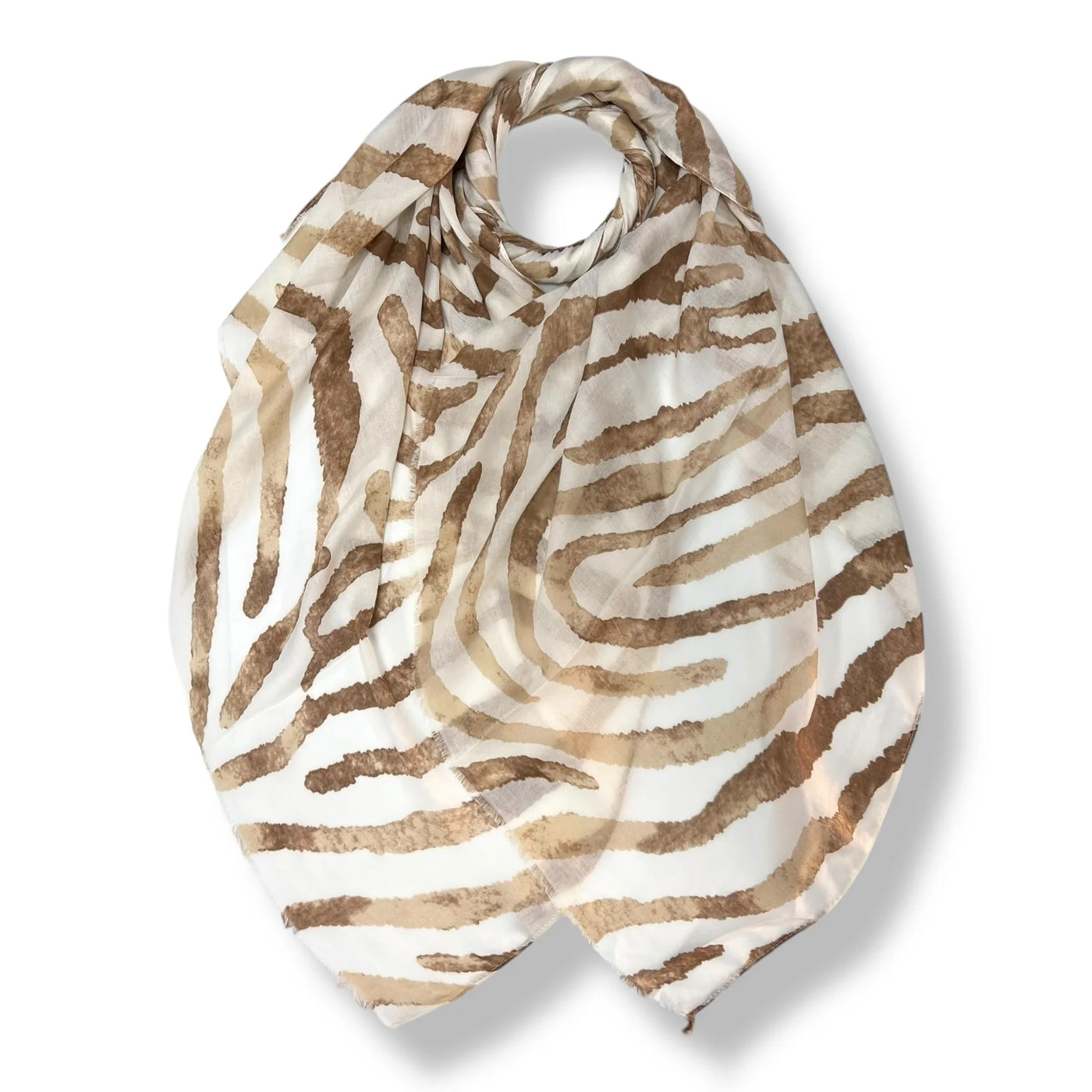 Tan Watercolour Zebra Scarf