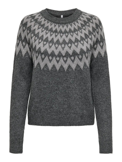 ONLY Grey Glitter Zig Zag Knit