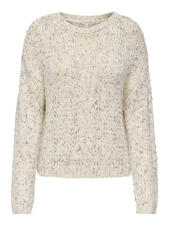 ONLY Cream & Sequin Chunky Knit