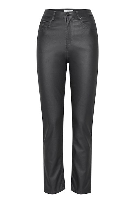 Byoung Grey Faux Leather Trousers