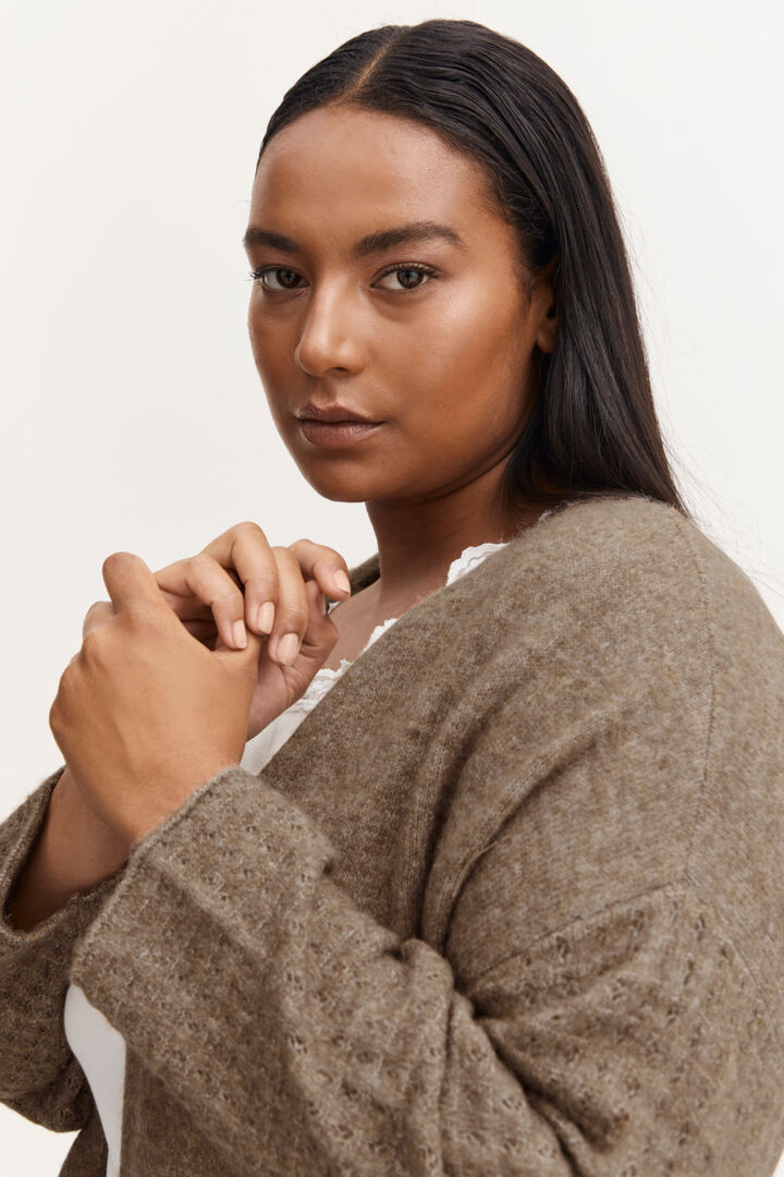 Fransa+ Taupe Sandy Cardigan