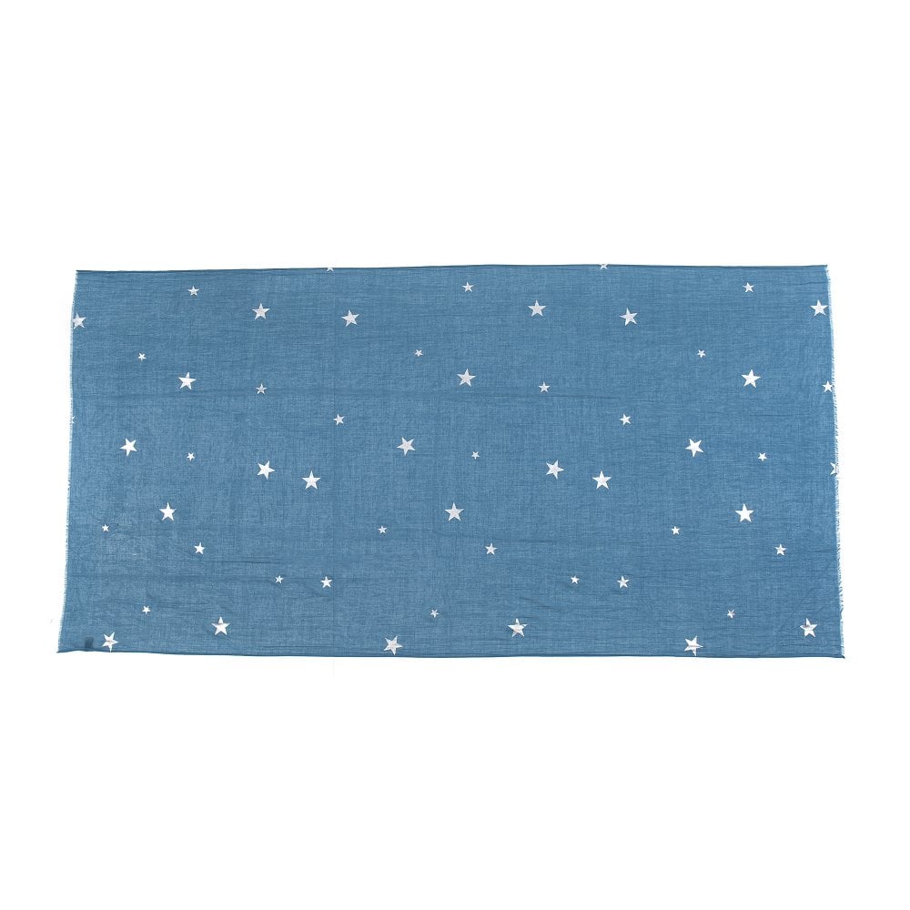 Teal & Silver Star Scarf