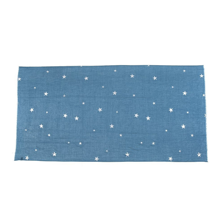 Teal & Silver Star Scarf