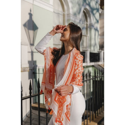 Orange Tassel Scarf