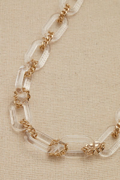 Gold & Clear Large Link Necklace