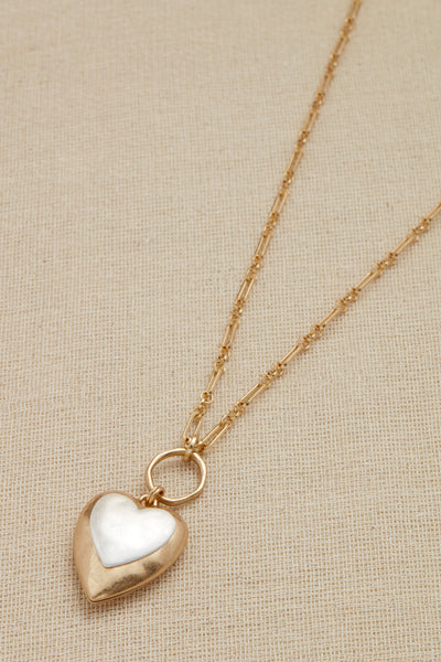 Gold Two Tone Heart Necklace