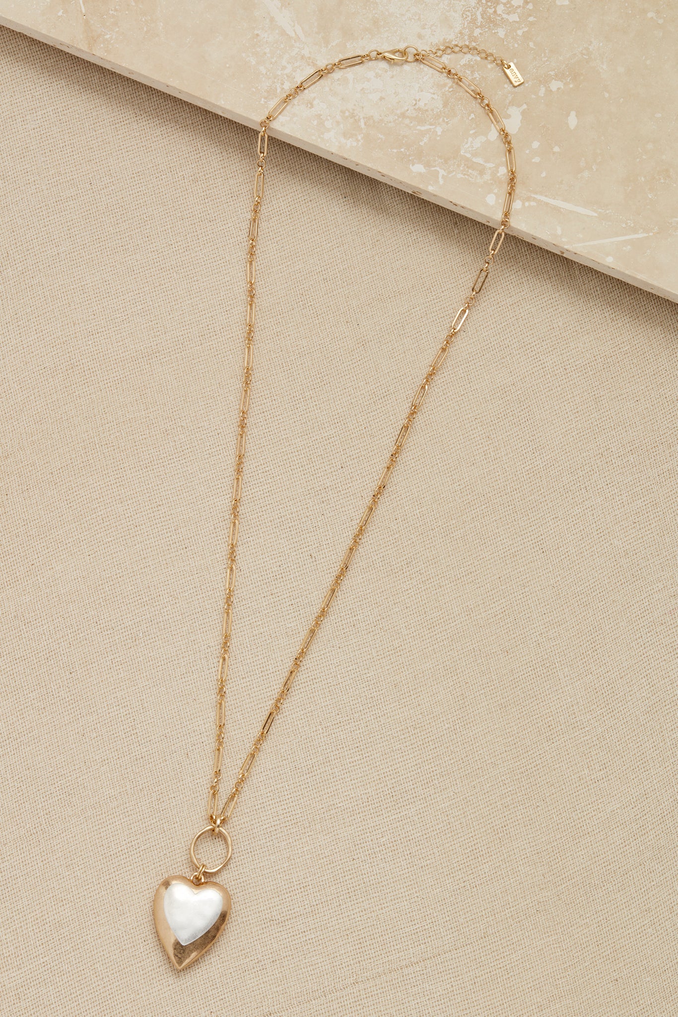 Gold Two Tone Heart Necklace