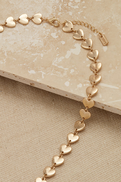 Gold Heart Chain Long Necklace