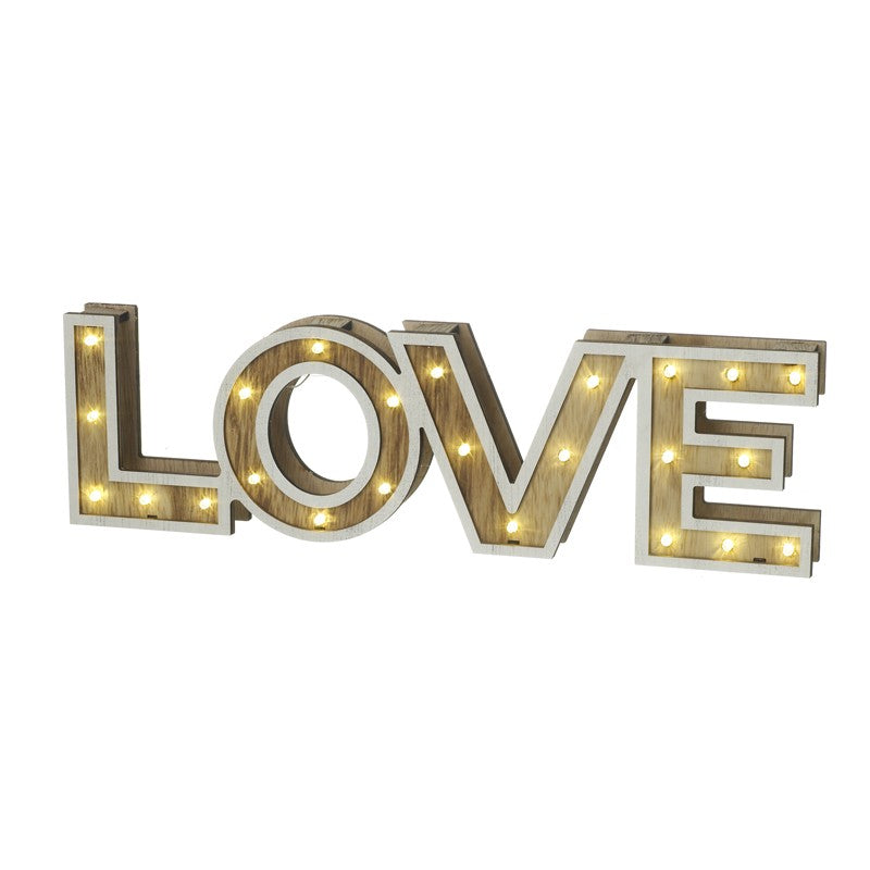 Wooden Love Sign with LED's