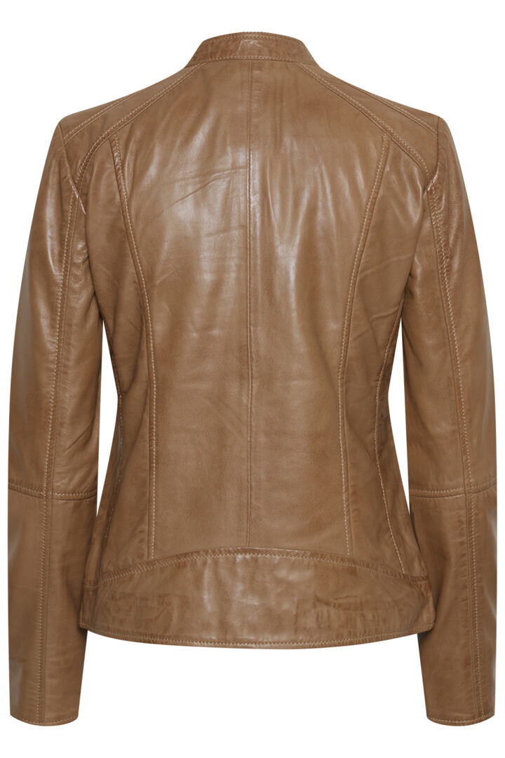 Fransa Tan Leather Jacket