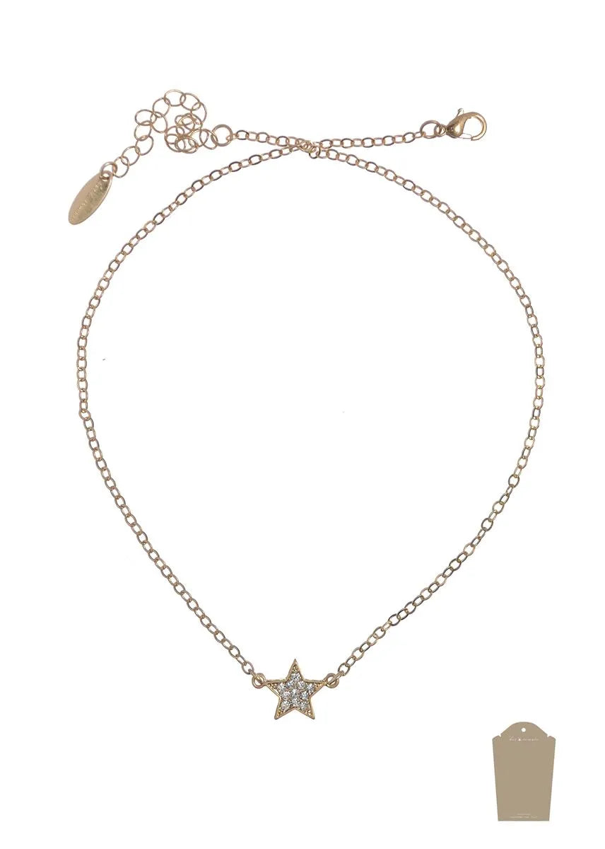 Gold Diamante Star Necklace