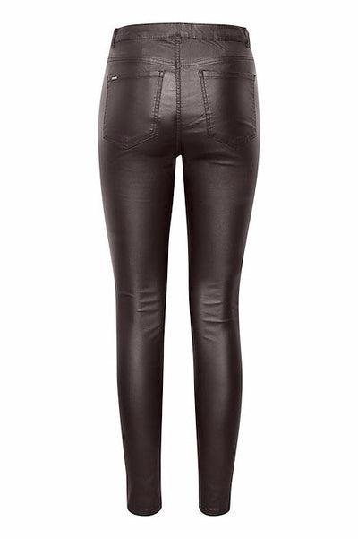 Byoung Brown Faux Leather Trousers
