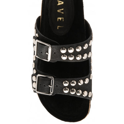Ravel Black Leather Rossan Sandals