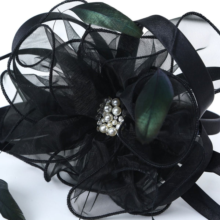 Black Pearl & Diamante Fascinator