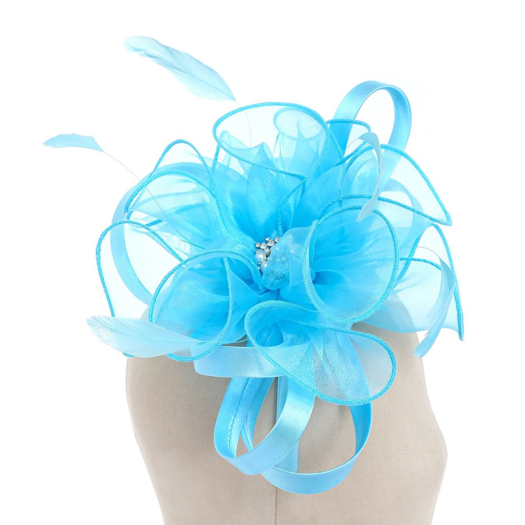 Turquoise Pearl & Diamante Fascinator