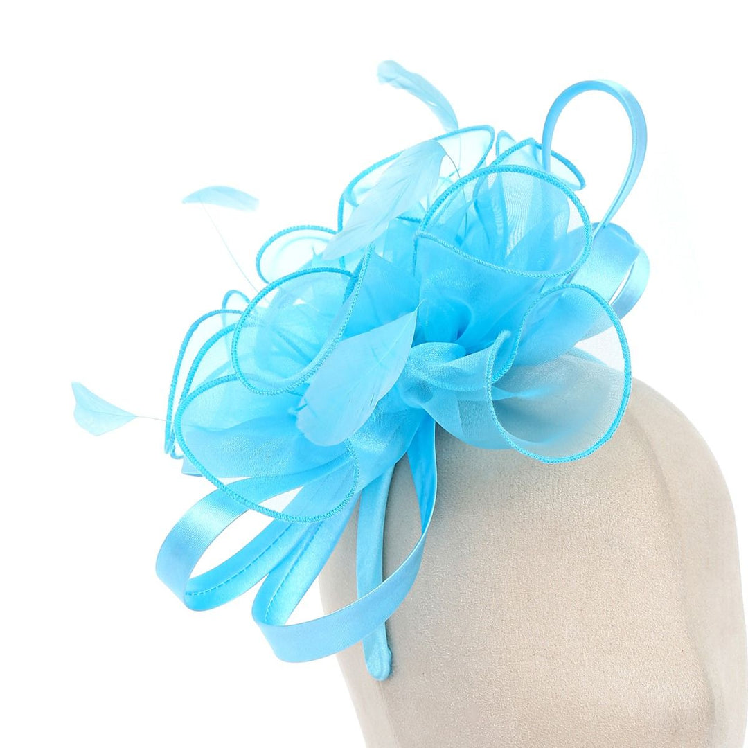 Turquoise Pearl & Diamante Fascinator