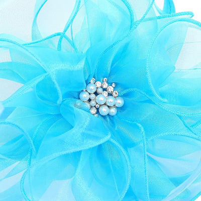Turquoise Pearl & Diamante Fascinator