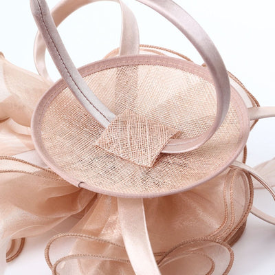 Champagne Mesh & Feather Fascinator