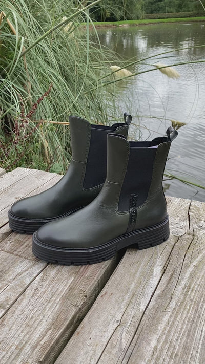 MT Leather Forest Green Chelsea Boots