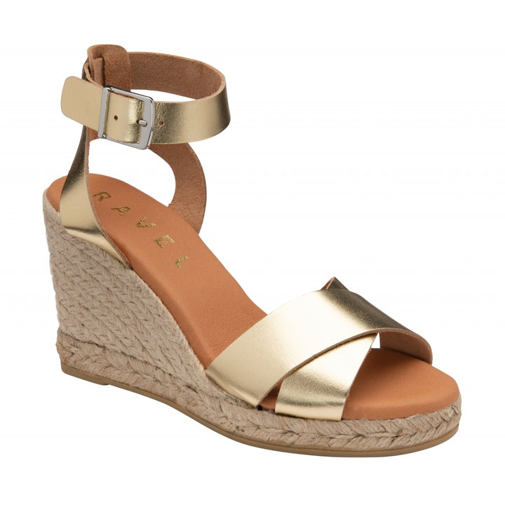 Ravel Gold Leather Ratho Wedges