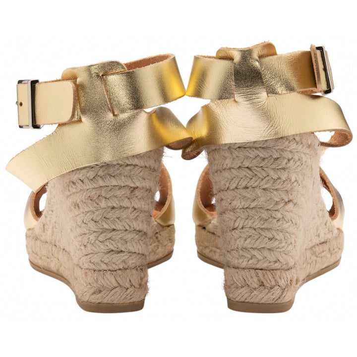 Ravel Gold Leather Ratho Wedges