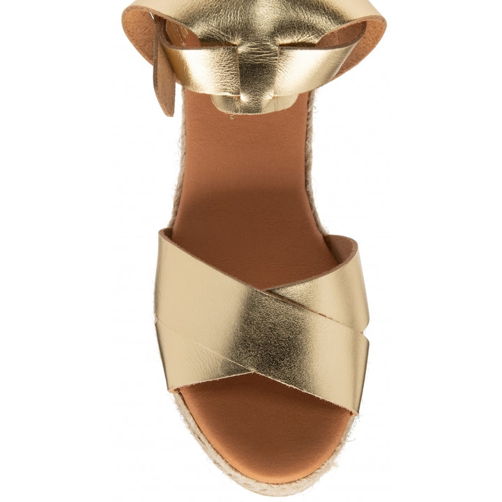 Ravel Gold Leather Ratho Wedges