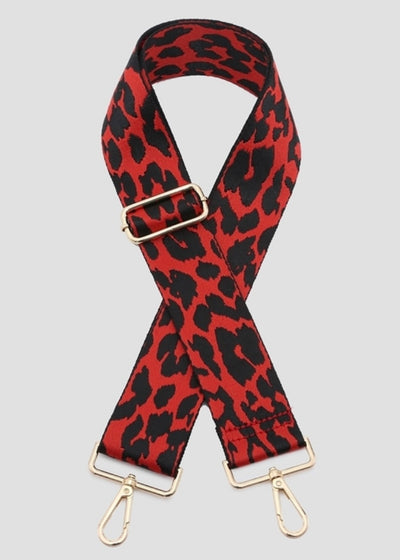 Red & Black Leopard Bag Strap