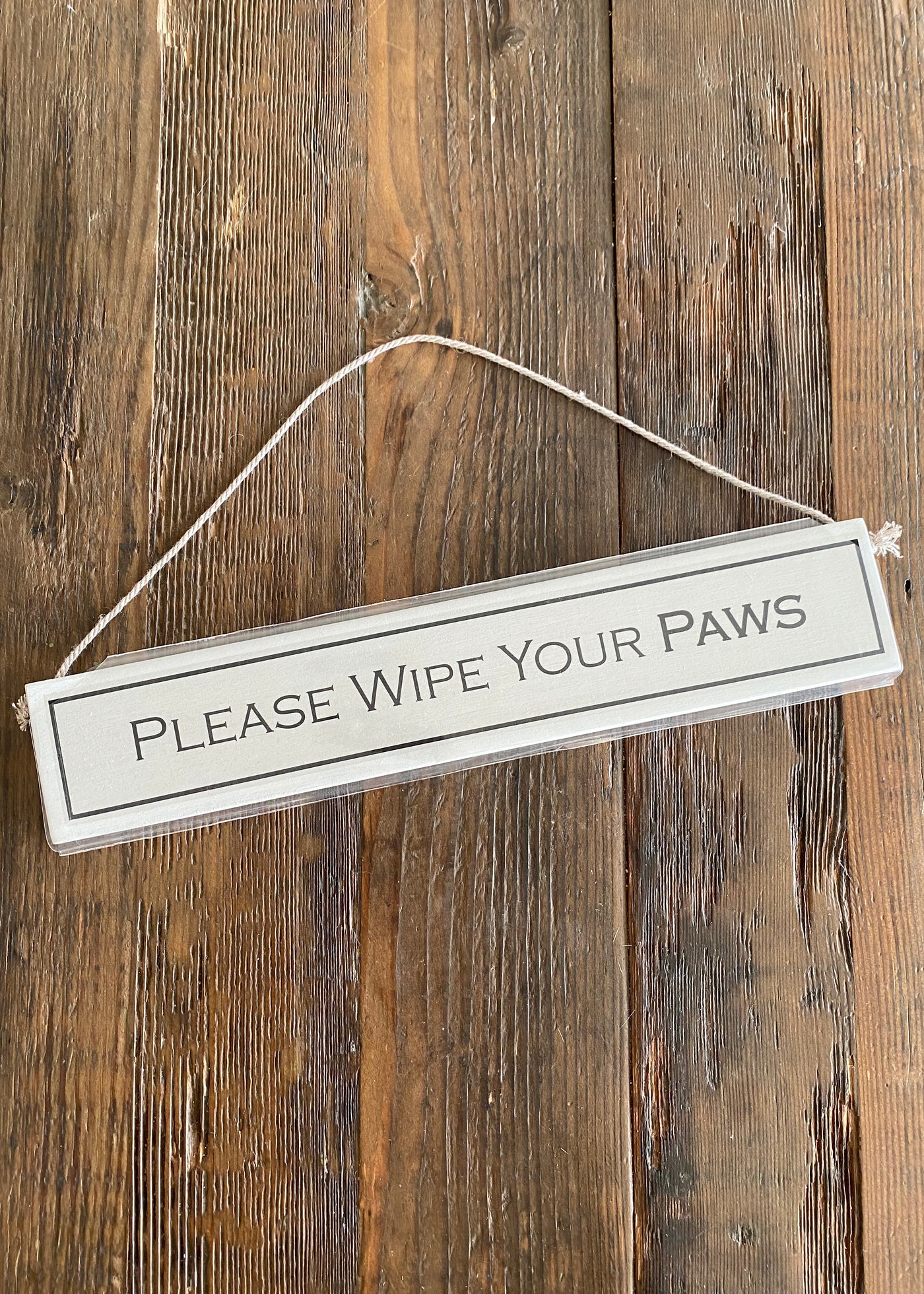 “Wipe Paws” Wooden Sign