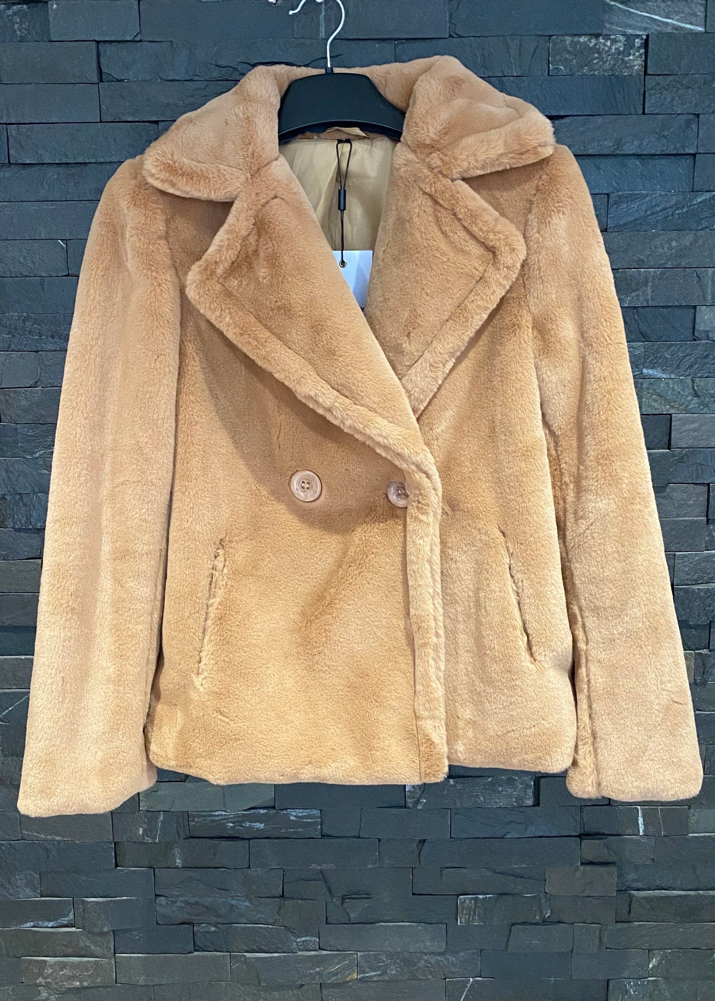 Super Soft Camel Faux Fur Coat