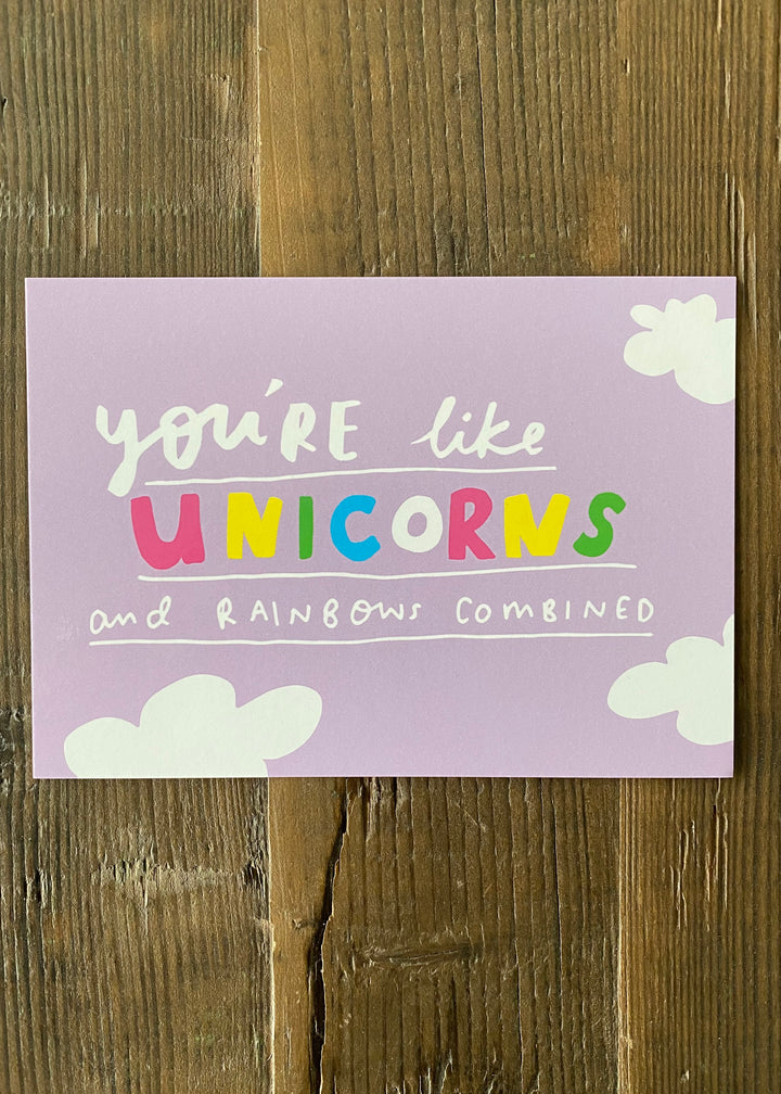 Unicorns & Rainbows Postcard