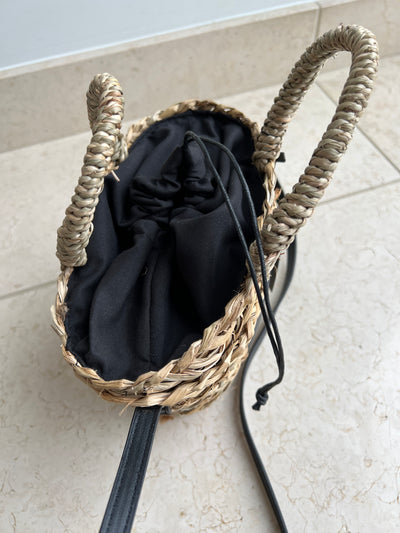 Black SB Straw Bag