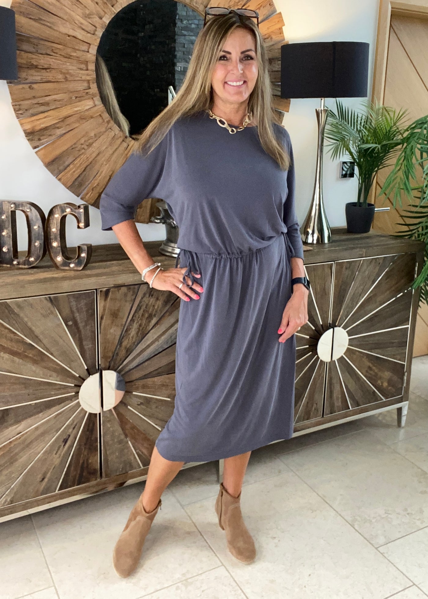 Byoung Grey Perl Dress