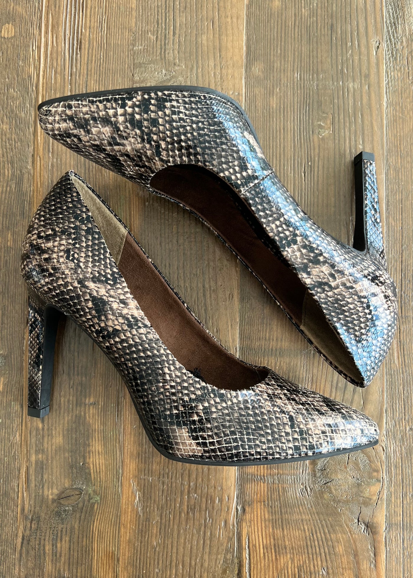 SALE Brown Snakeprint Heels