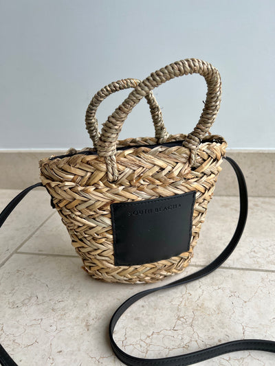 Black SB Straw Bag