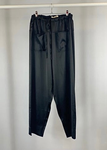 MJ 3/4 Black Satin Trousers