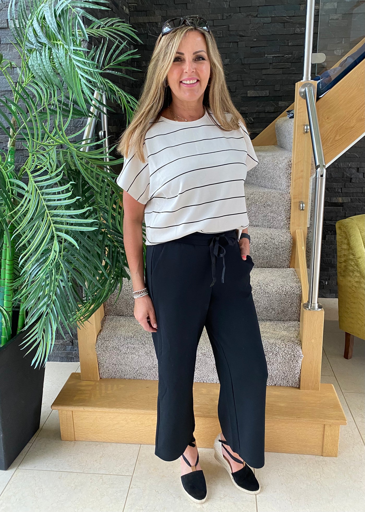 Black Wide Leg Banu 26 Crop Joggers DC Boutique