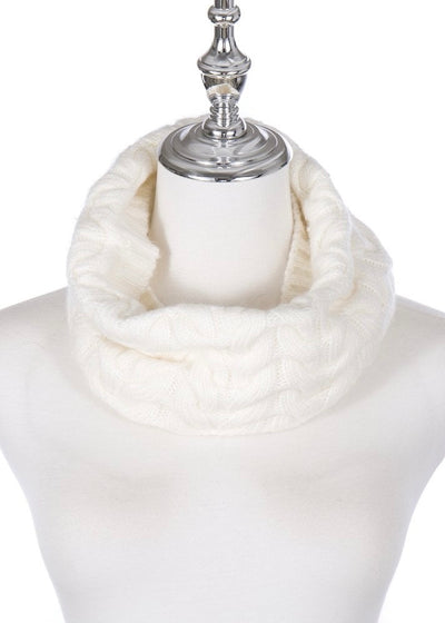 Winter White Cable Knit Snood