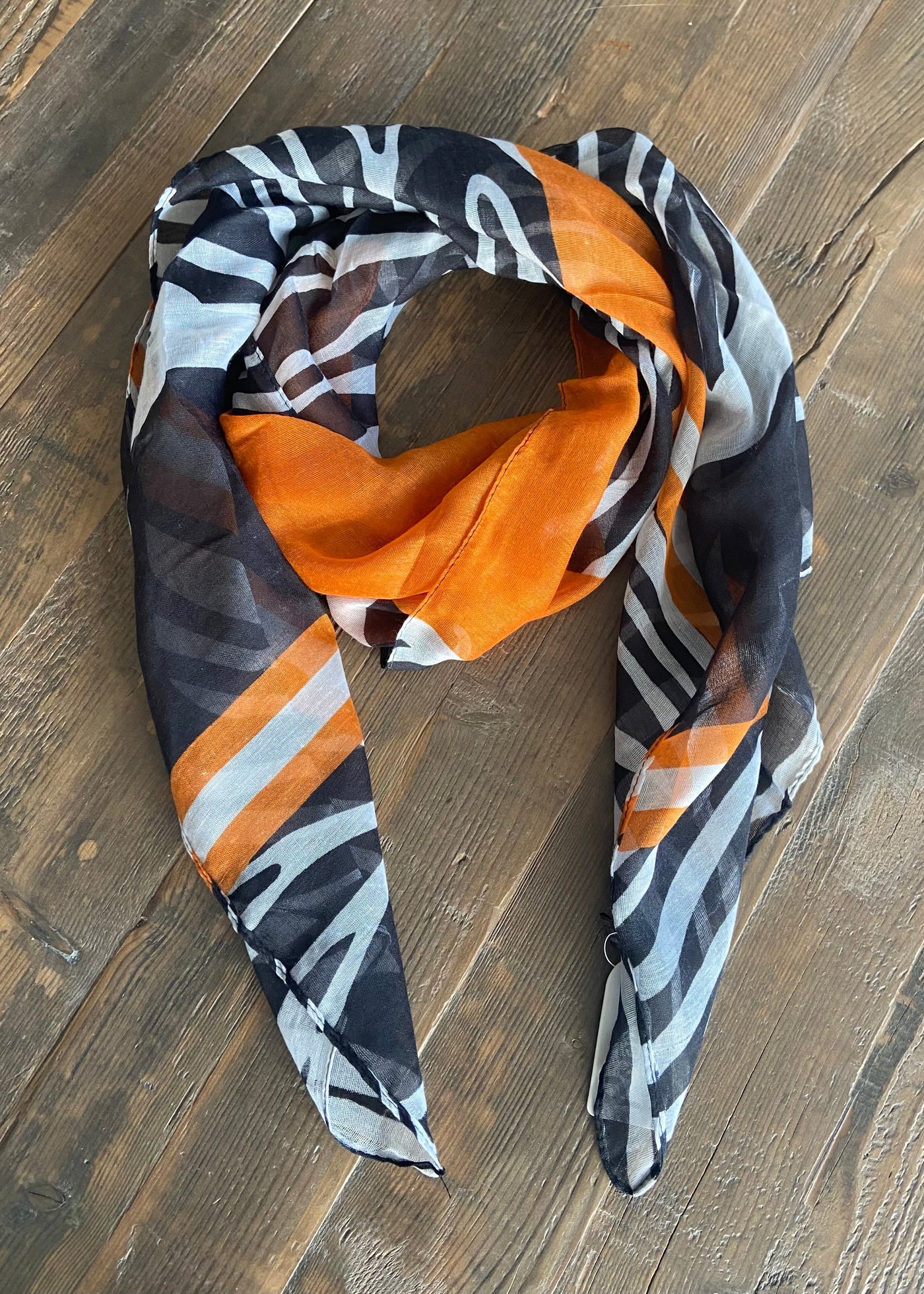 Orange Zebra Lightweight Scarf