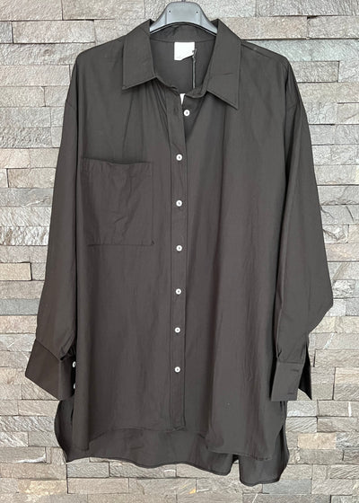 Black Oversized Cotton Shirt