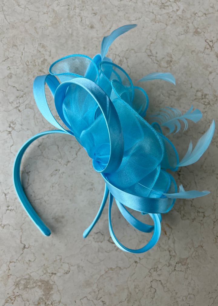 Turquoise Pearl & Diamante Fascinator