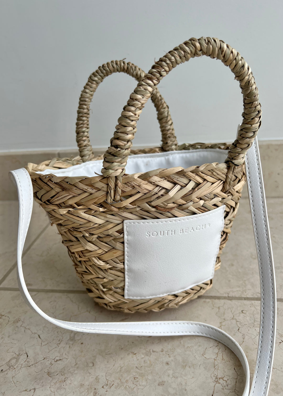 White SB Straw Bag