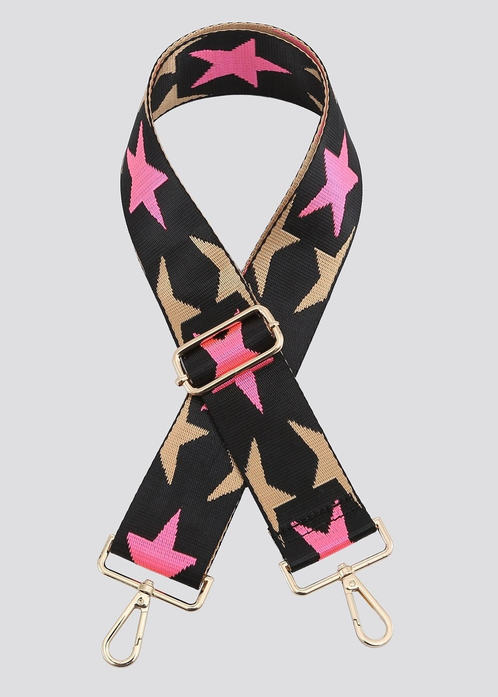 Black & Pink Star Bag Strap
