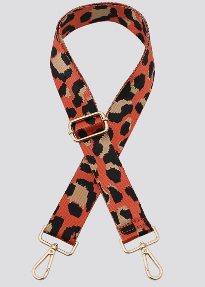 Orange Leopard Bag Strap
