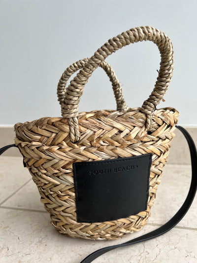 Black SB Straw Bag