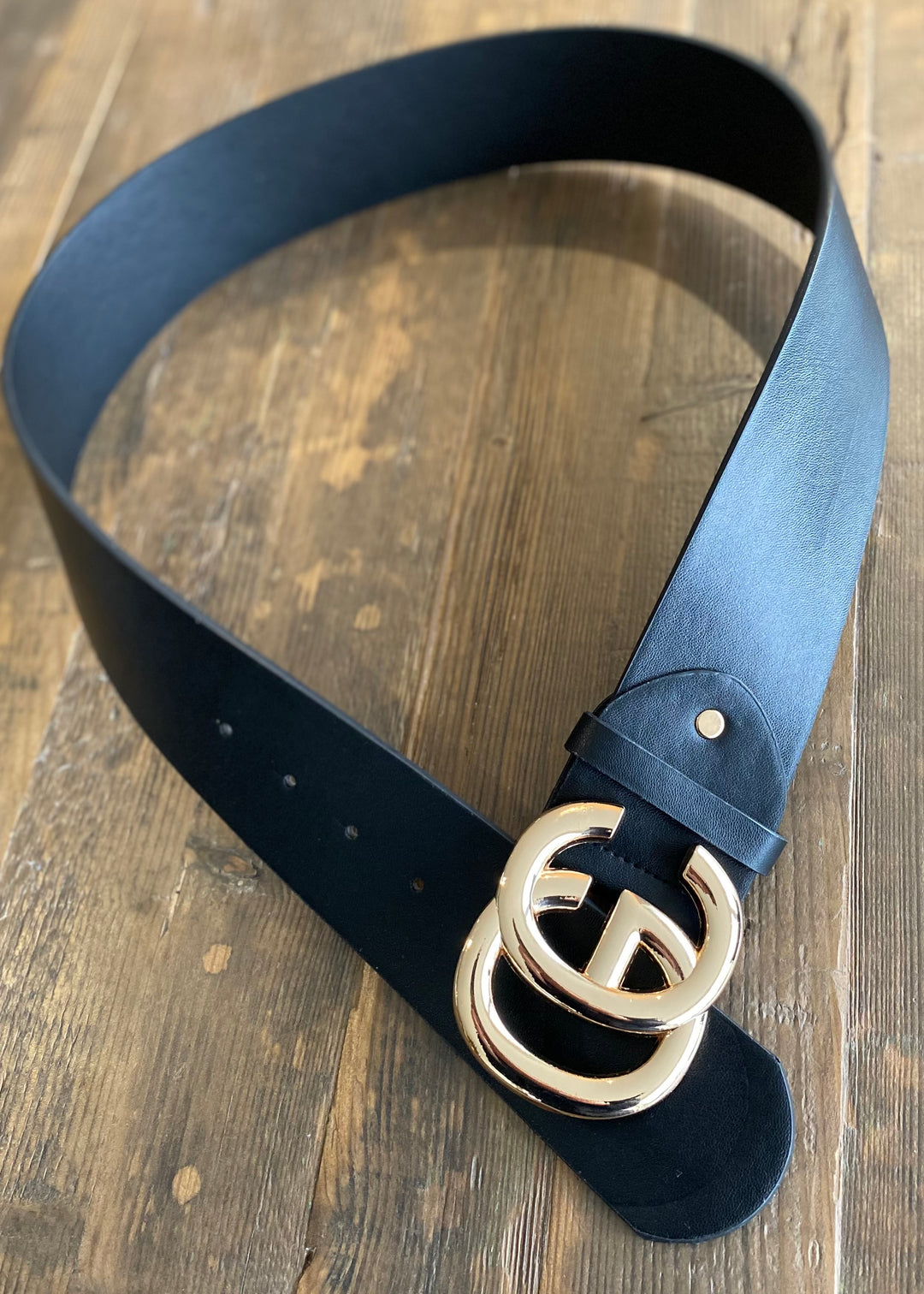 Faux Leather Gold GC Belt – DC Boutique