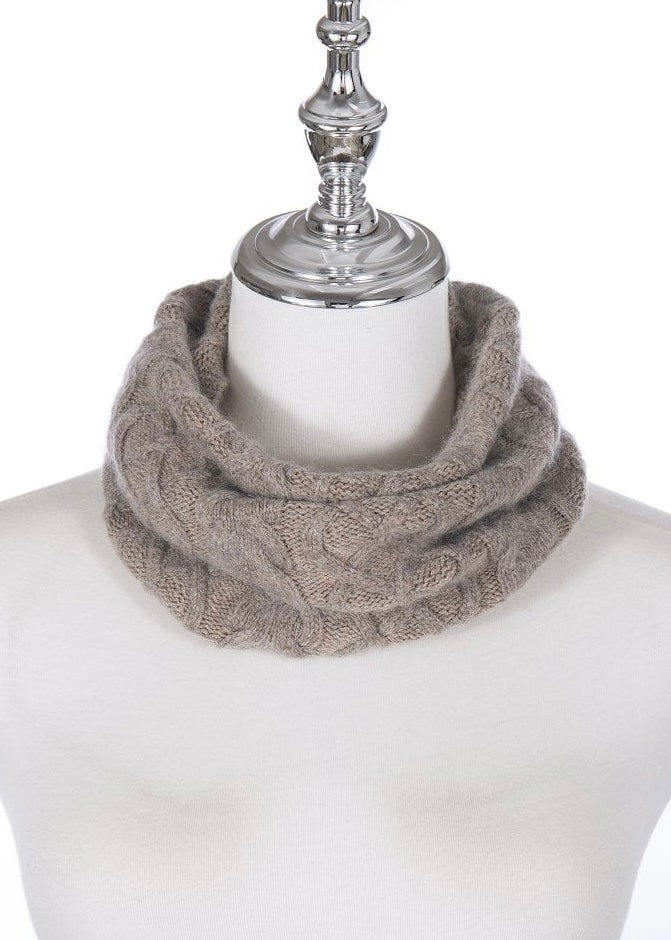 Taupe Cable Knit Snood