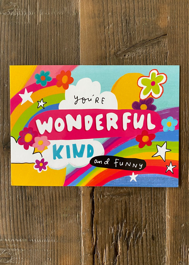 Wonderful, Kind & Funny Postcard