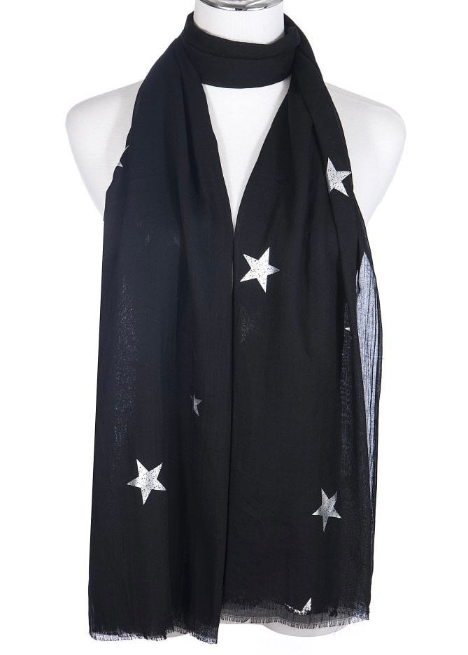 Black & Silver Star Scarf