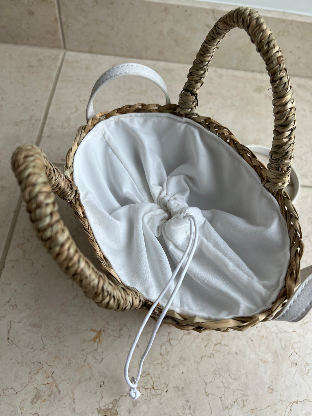 White SB Straw Bag